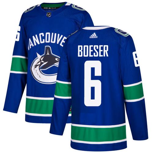Adidas Men Vancouver Canucks #6 Brock Boeser Blue Home Authentic Stitched NHL Jersey->vancouver canucks->NHL Jersey